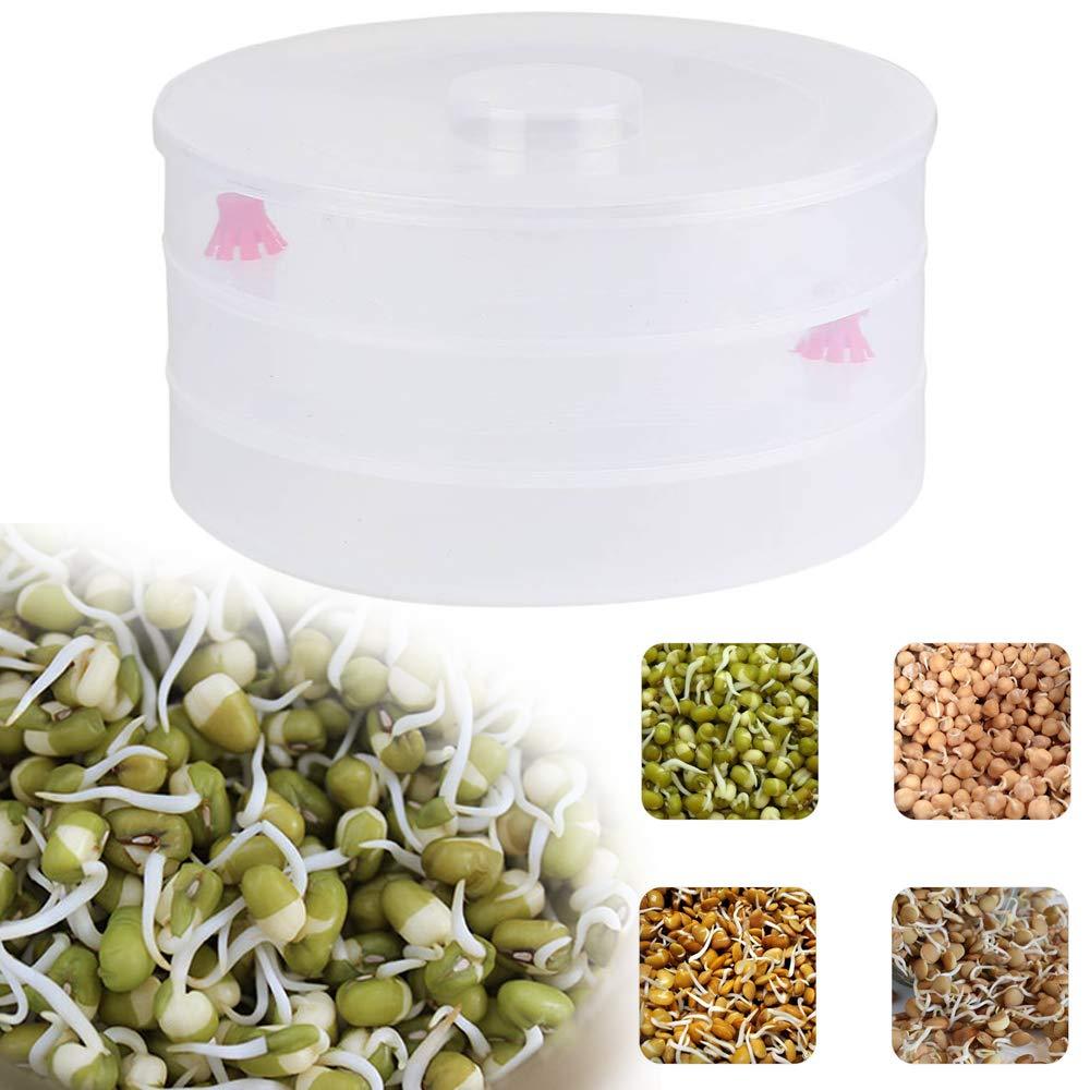 3-Compartment Plastic Sprout Maker – Efficient Seed Sprouting for Home Use