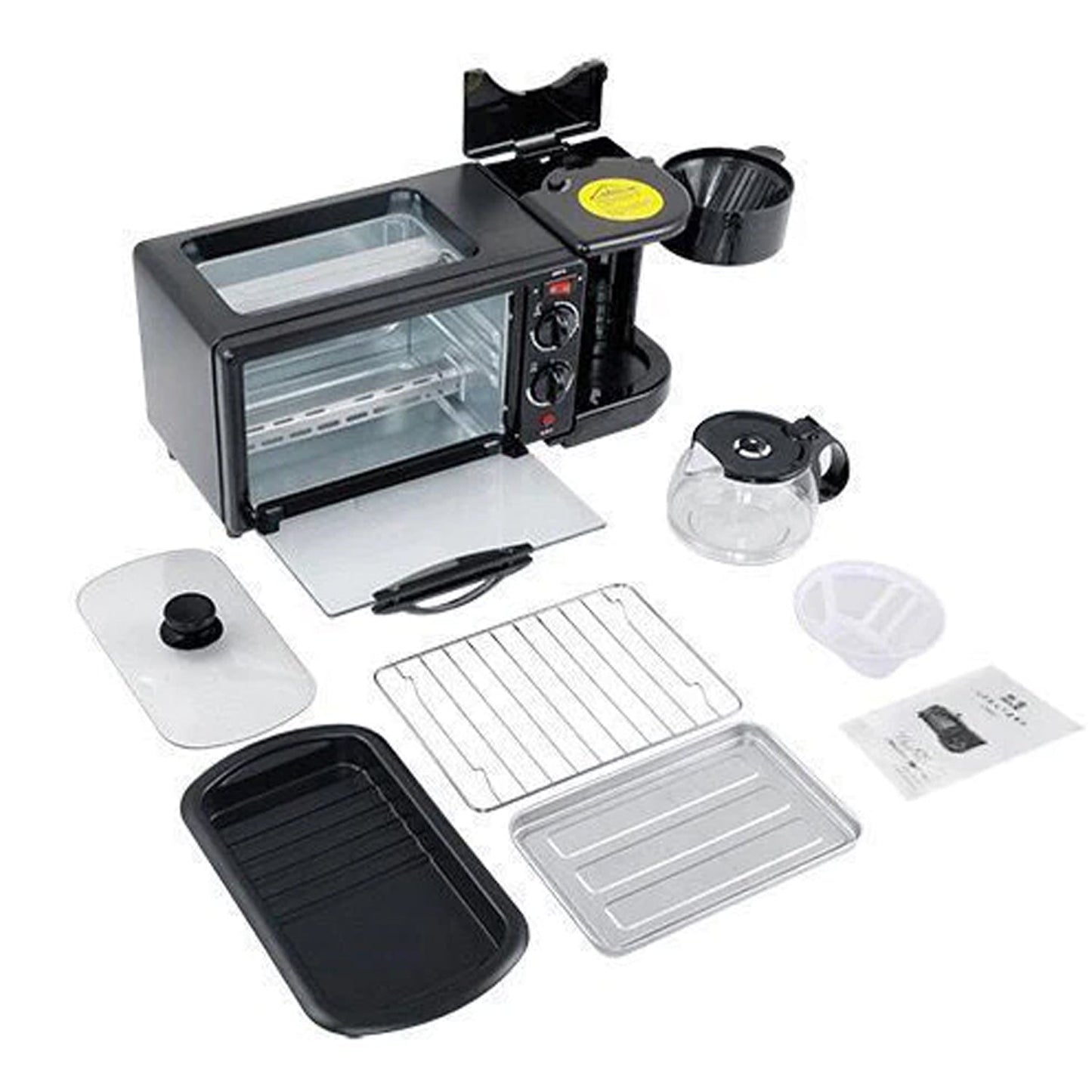 2788 3 In 1 Breakfast Maker Portable Toaster Oven Grill Pan Coffee Maker Full Breakfast Ready At One Go - Chestore