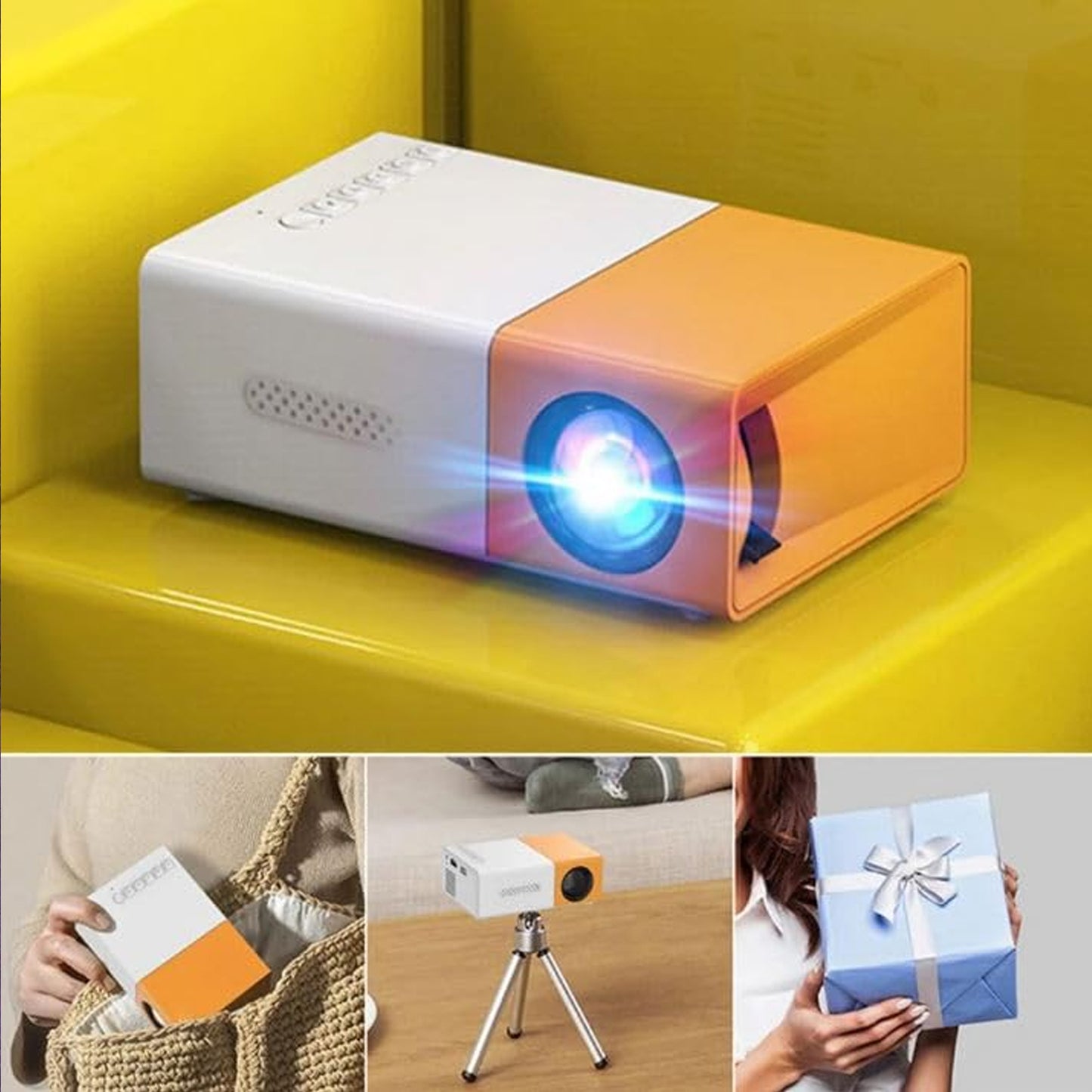 Mini Movie Projector LCD Screen – Portable Compact Projector for Home and Outdoor Use | 1 PC