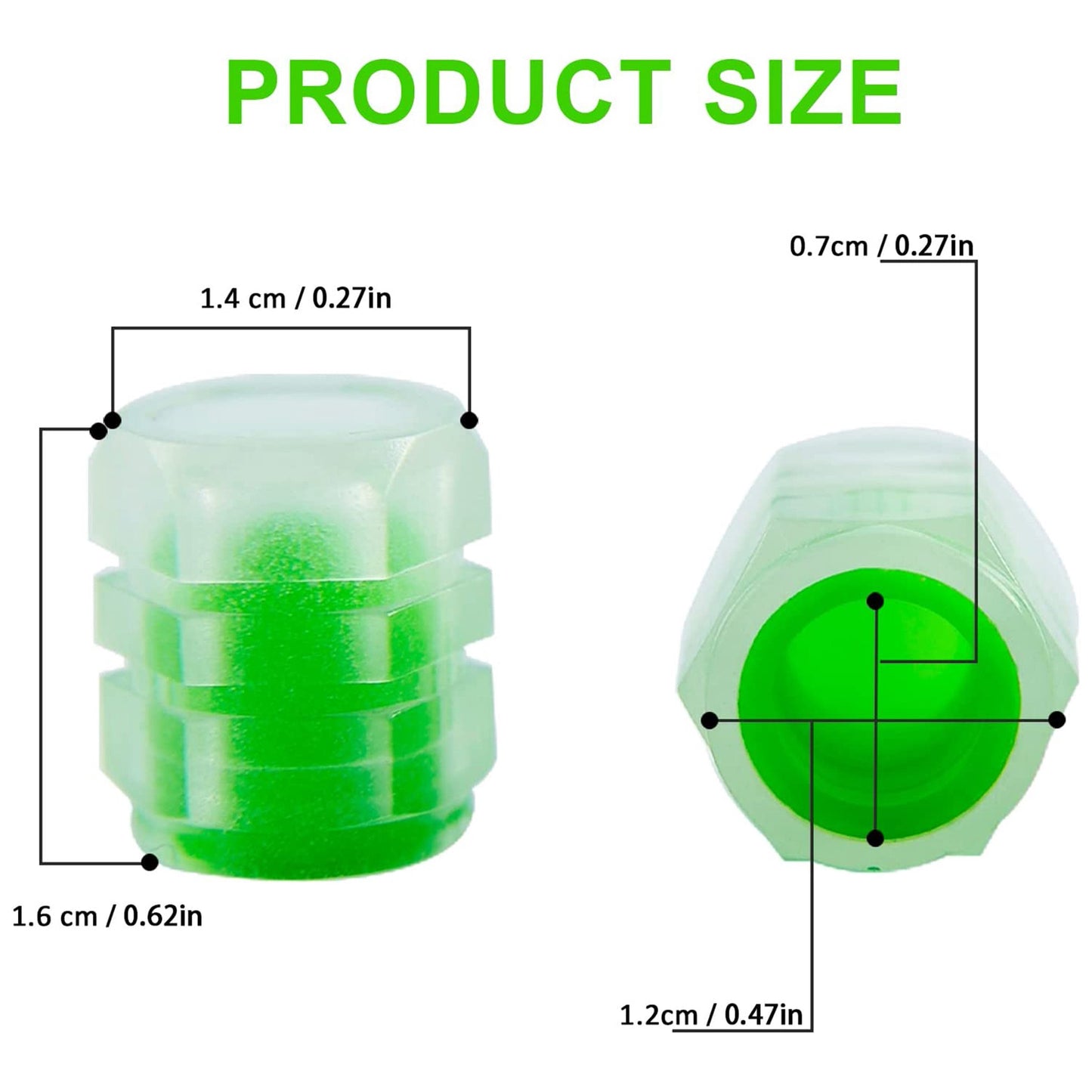 Luminous Tire Valve Caps β Glow-in-the-Dark Car Wheel Air Stem Covers (4 Pcs)