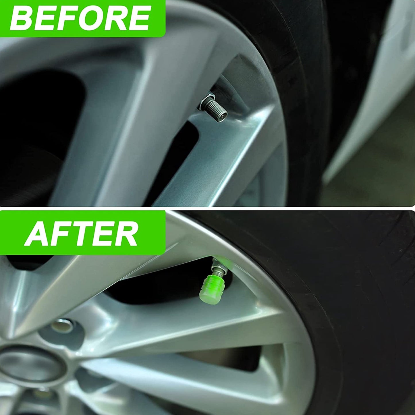 Luminous Tire Valve Caps β Glow-in-the-Dark Car Wheel Air Stem Covers (4 Pcs)