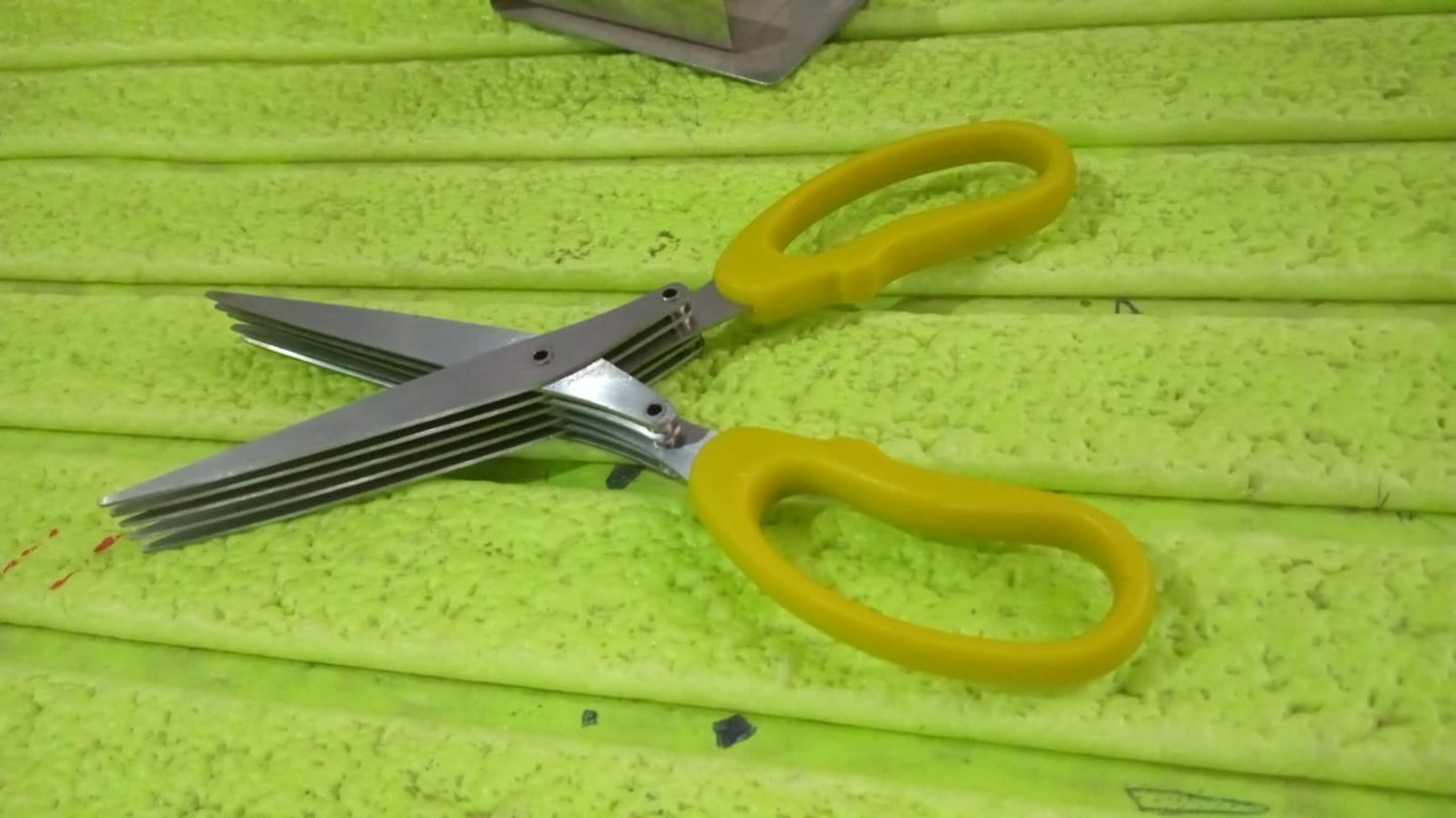 Multifunction Stainless Steel Herb Scissors | 5-Blade Kitchen Shears