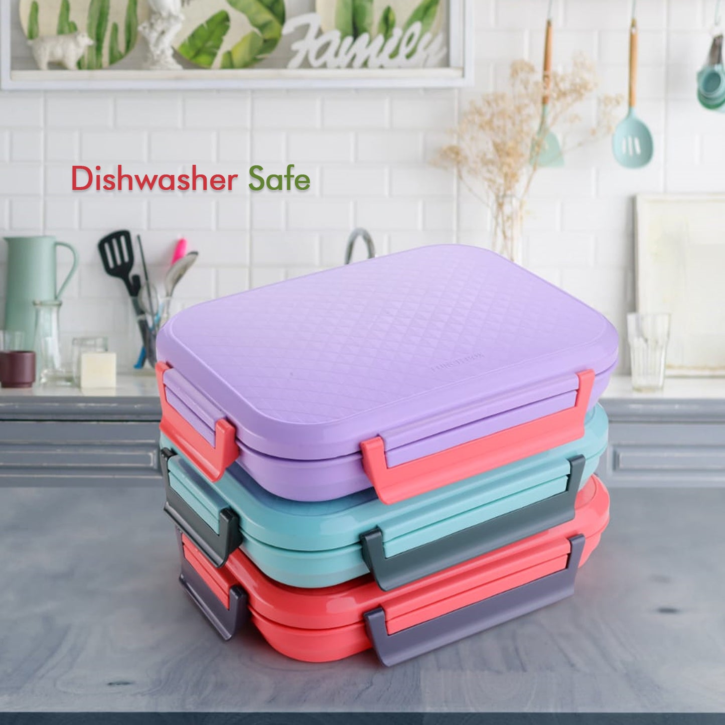 High-Quality Plastic & Steel Lunch Box โ Perfect for Kids' School Meals ๐๐ฑ