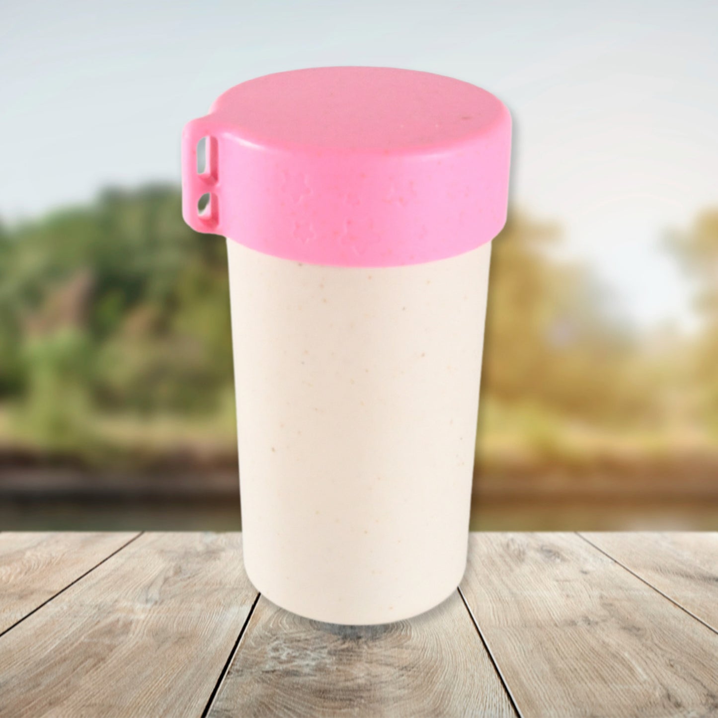 300ml Portable Travel Coffee Cup – Eco-Friendly Wheat Straw Mug with Lid
