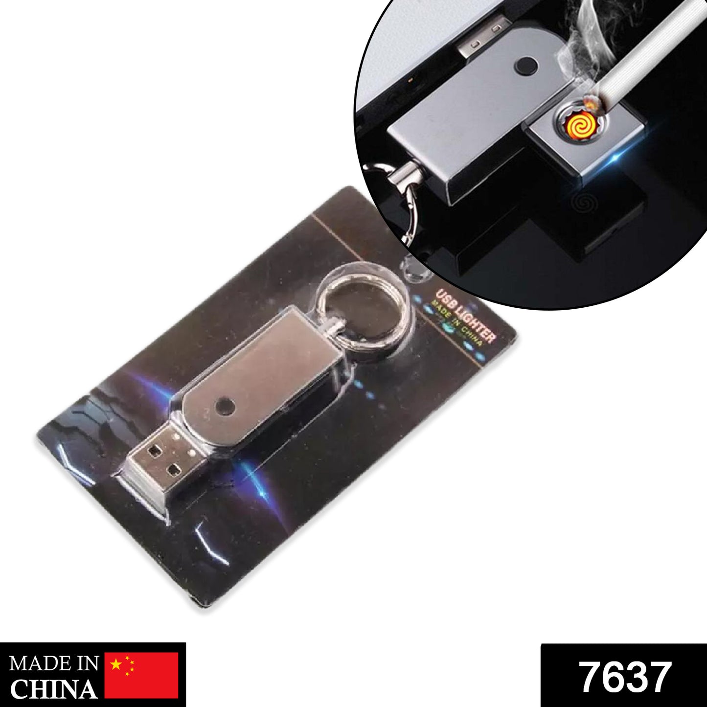 USB Mini Portable Rechargeable Lighter – Slim Metal Flameless Windproof Lighter
