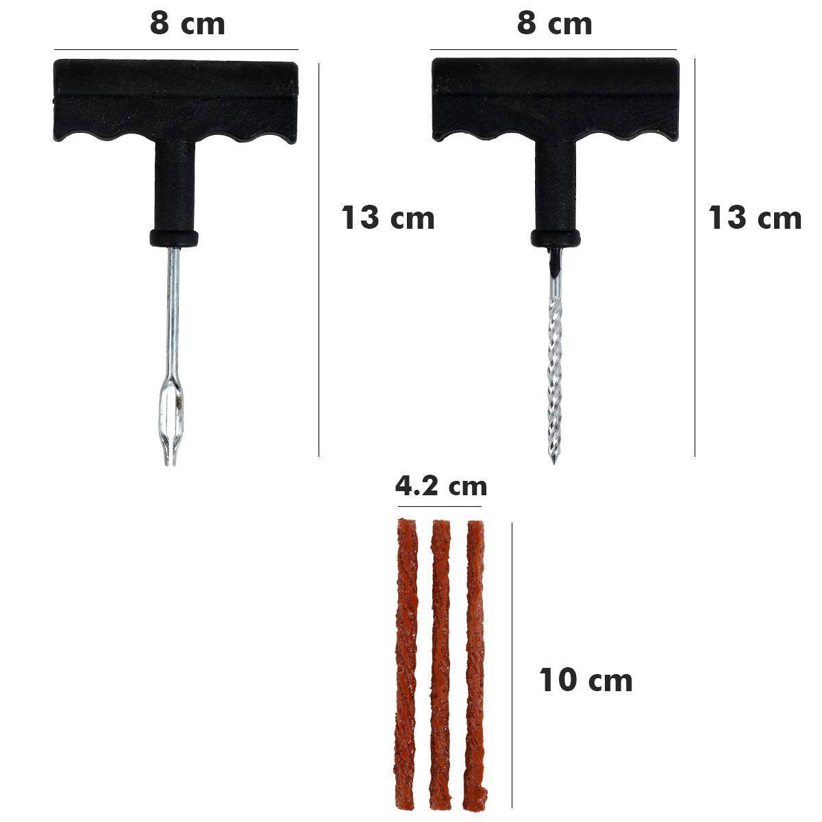 Tubeless Tyre Puncture Repair Kit โ Full Set with Nose Pliers & Rubber Cement