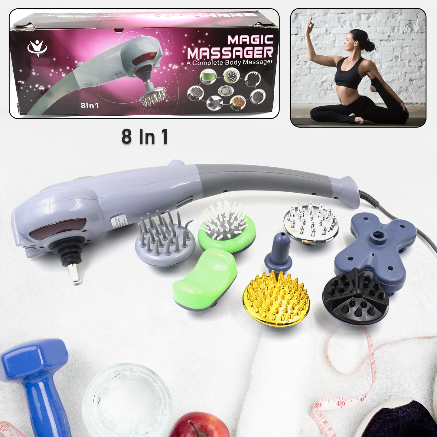 Electric 8-in-1 Full Body Massager – Magic Massage Set for Pain Relief & Relaxation