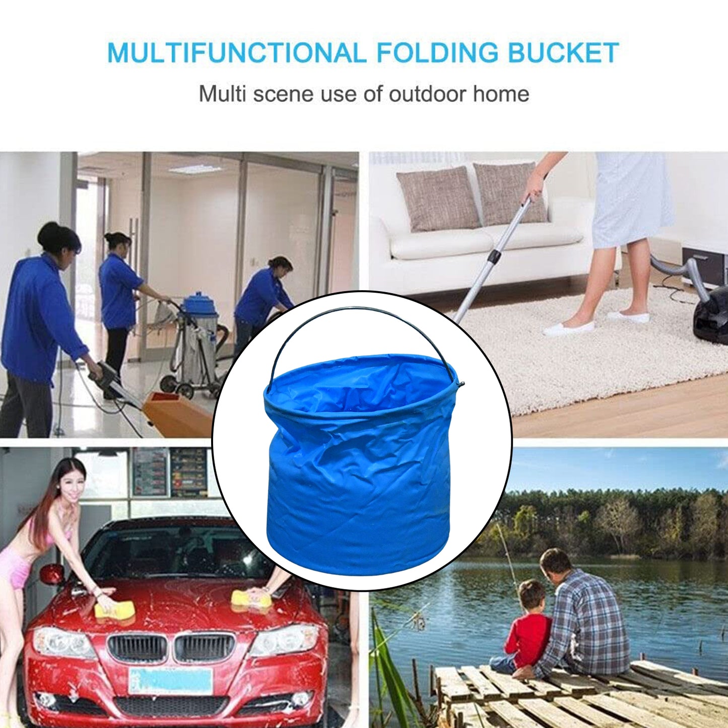 Folding Bucket – Portable, Lightweight & Multi-Functional for Cleaning, Fishing & Outdoor Use