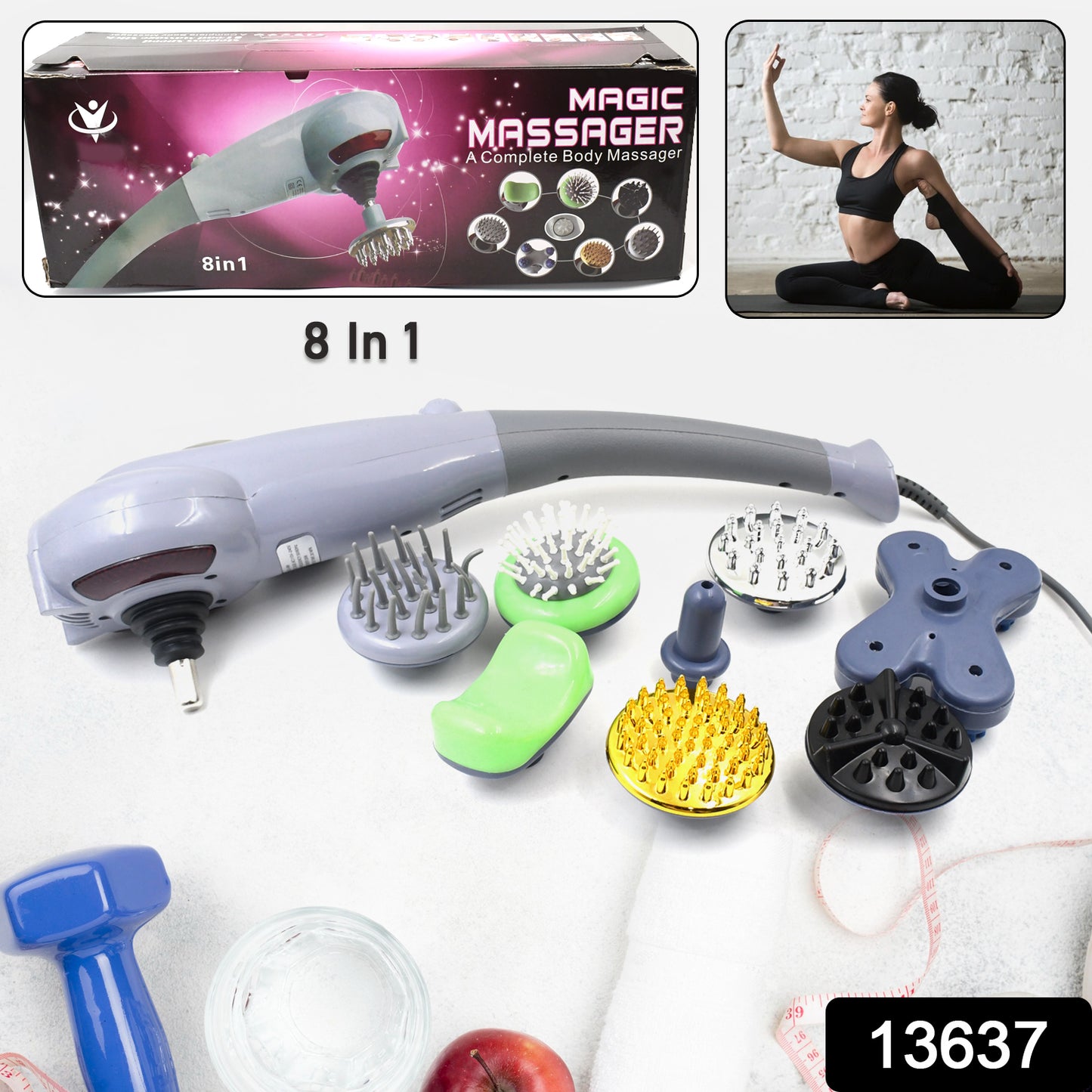 Electric 8-in-1 Full Body Massager – Magic Massage Set for Pain Relief & Relaxation