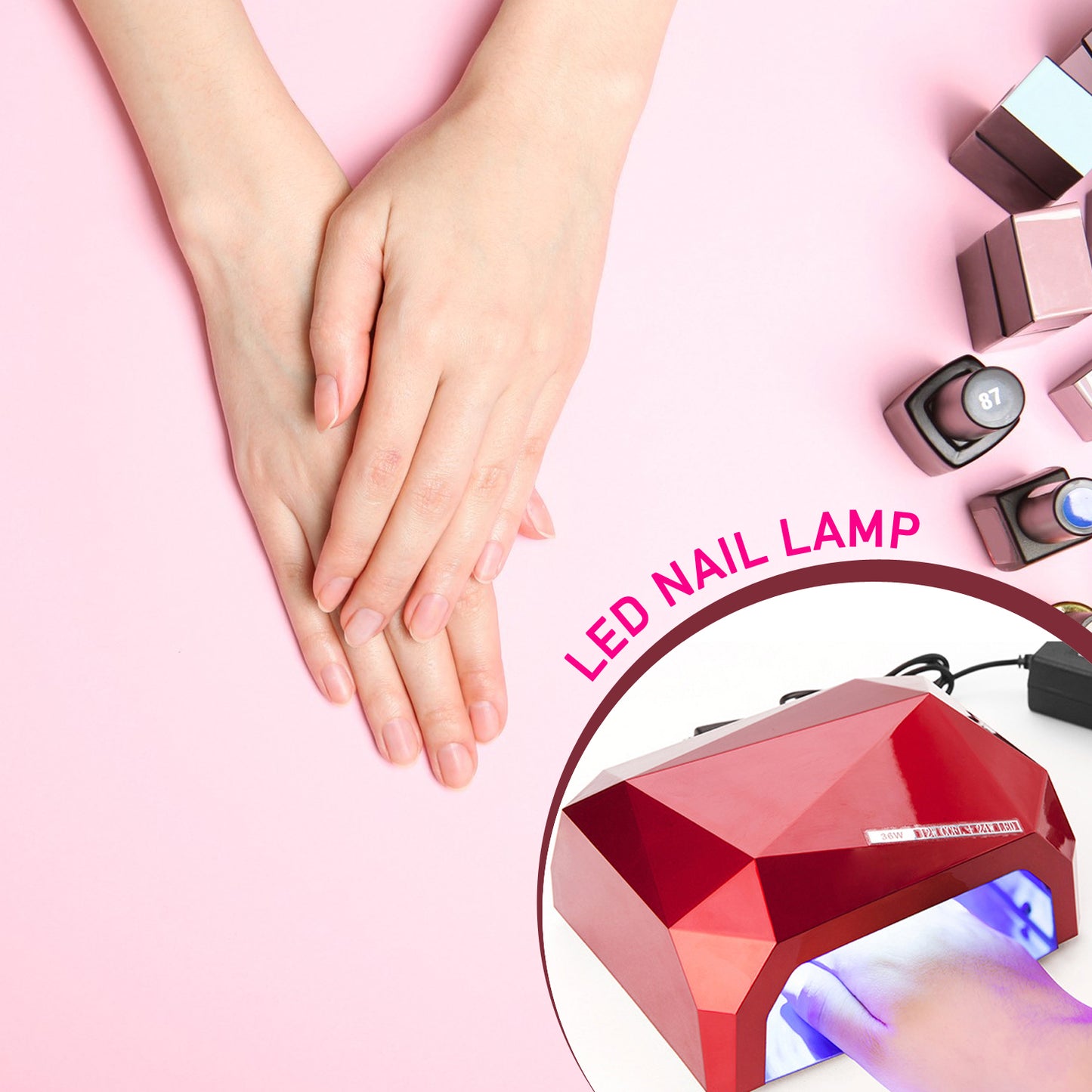 36W LED Nail Dryer – UV Gel Nail Polish Curing Lamp | Diamond Shape Design