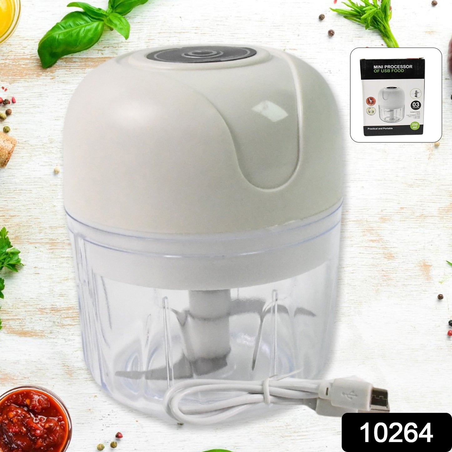 Wireless Usb Rechargeable Mini Electric Garlic Machine Chopper (250ml)