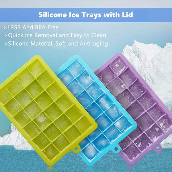 Silicone Ice Cube Tray – 24-Cavity Flexible & Easy-Release Ice Mold