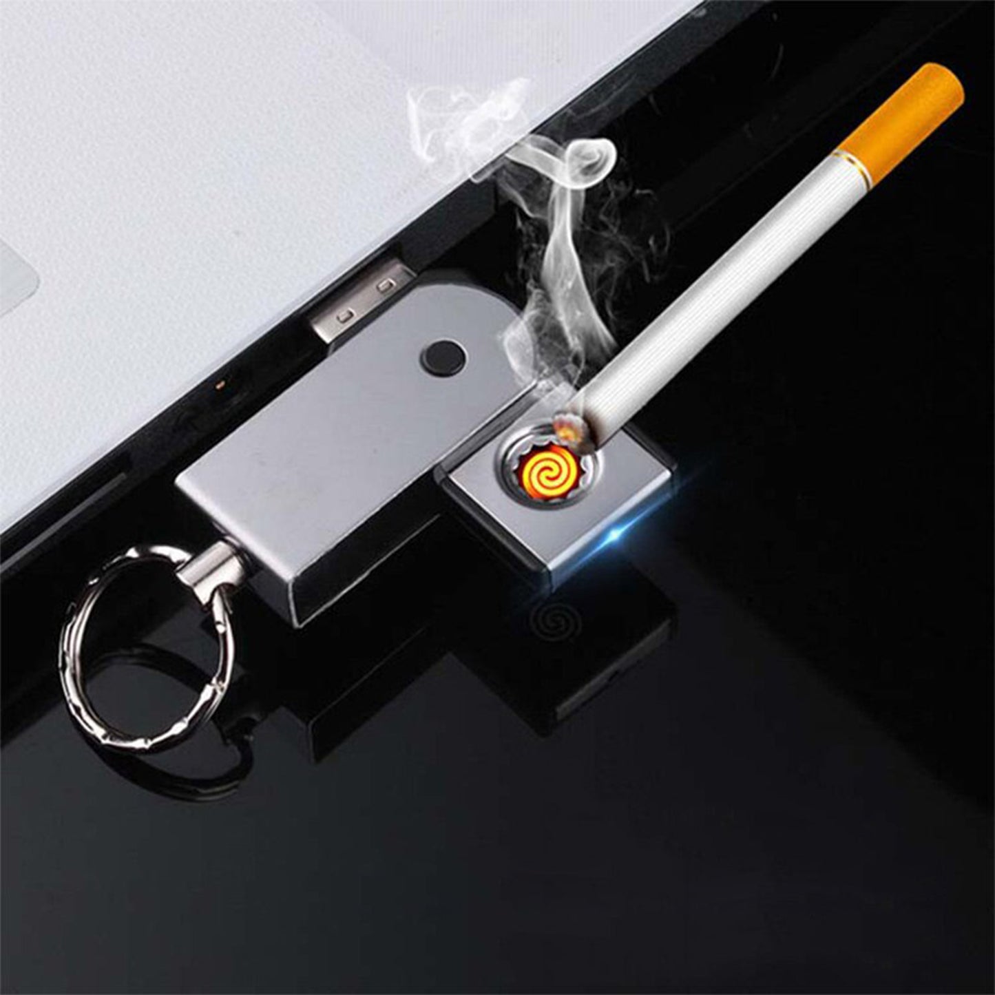 USB Mini Portable Rechargeable Lighter – Slim Metal Flameless Windproof Lighter