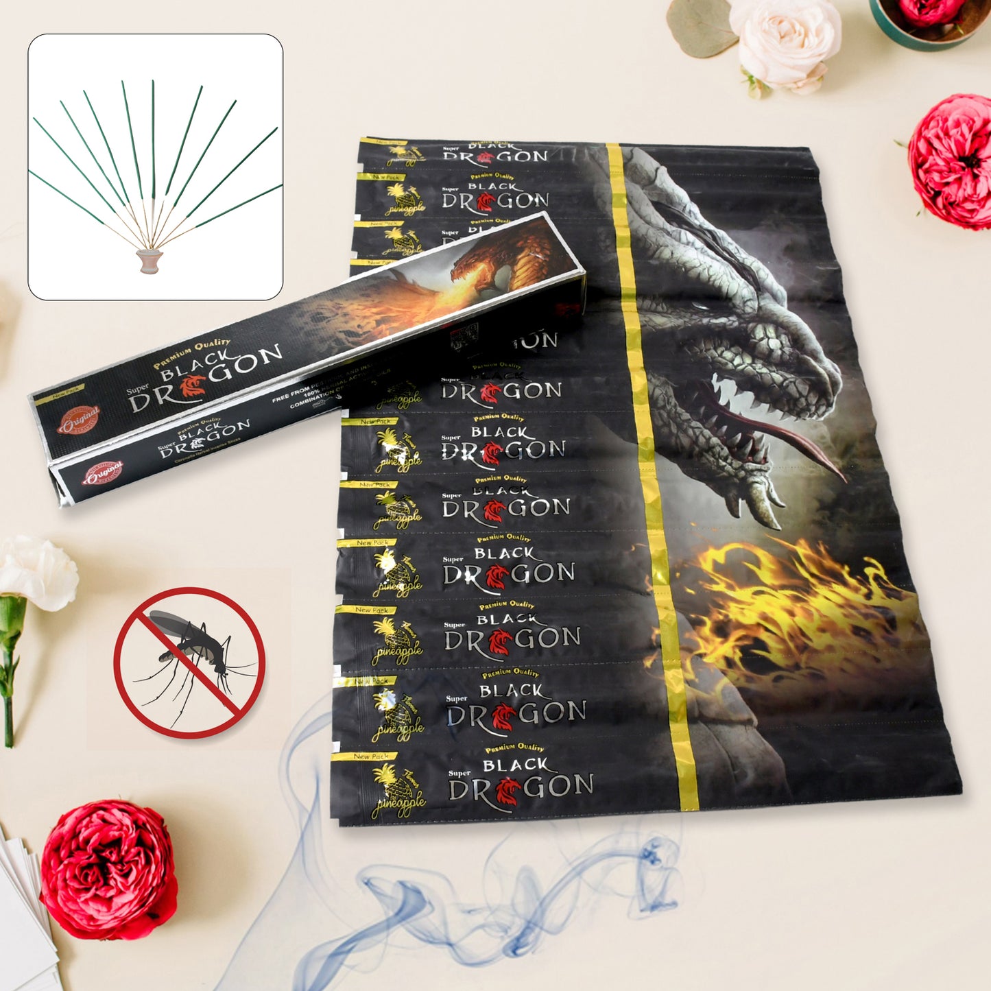 Herbal Mosquito Agarbatti Sticks – Natural Insect Repellent Incense | 1 Box (120 Sticks)