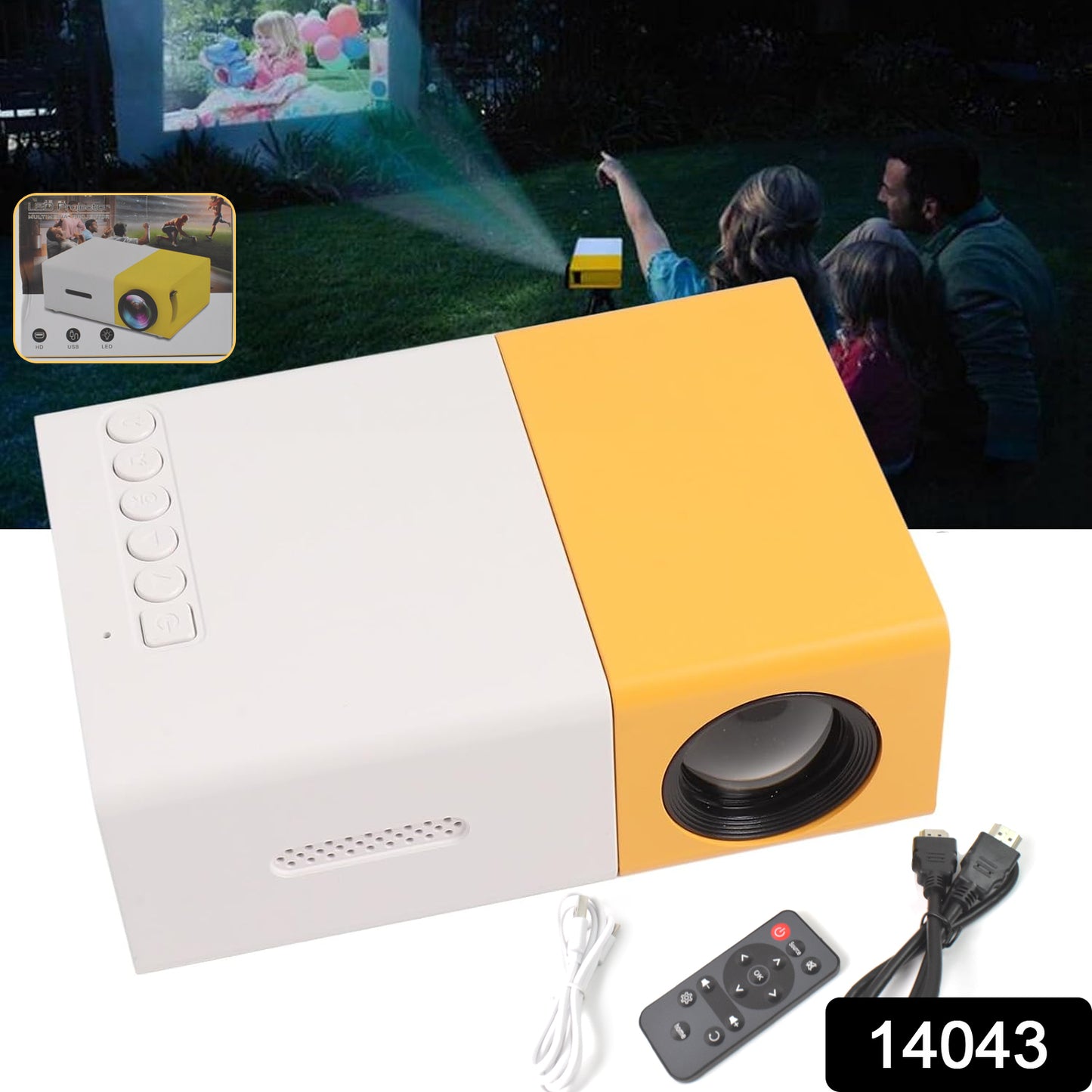 Mini Movie Projector LCD Screen – Portable Compact Projector for Home and Outdoor Use | 1 PC