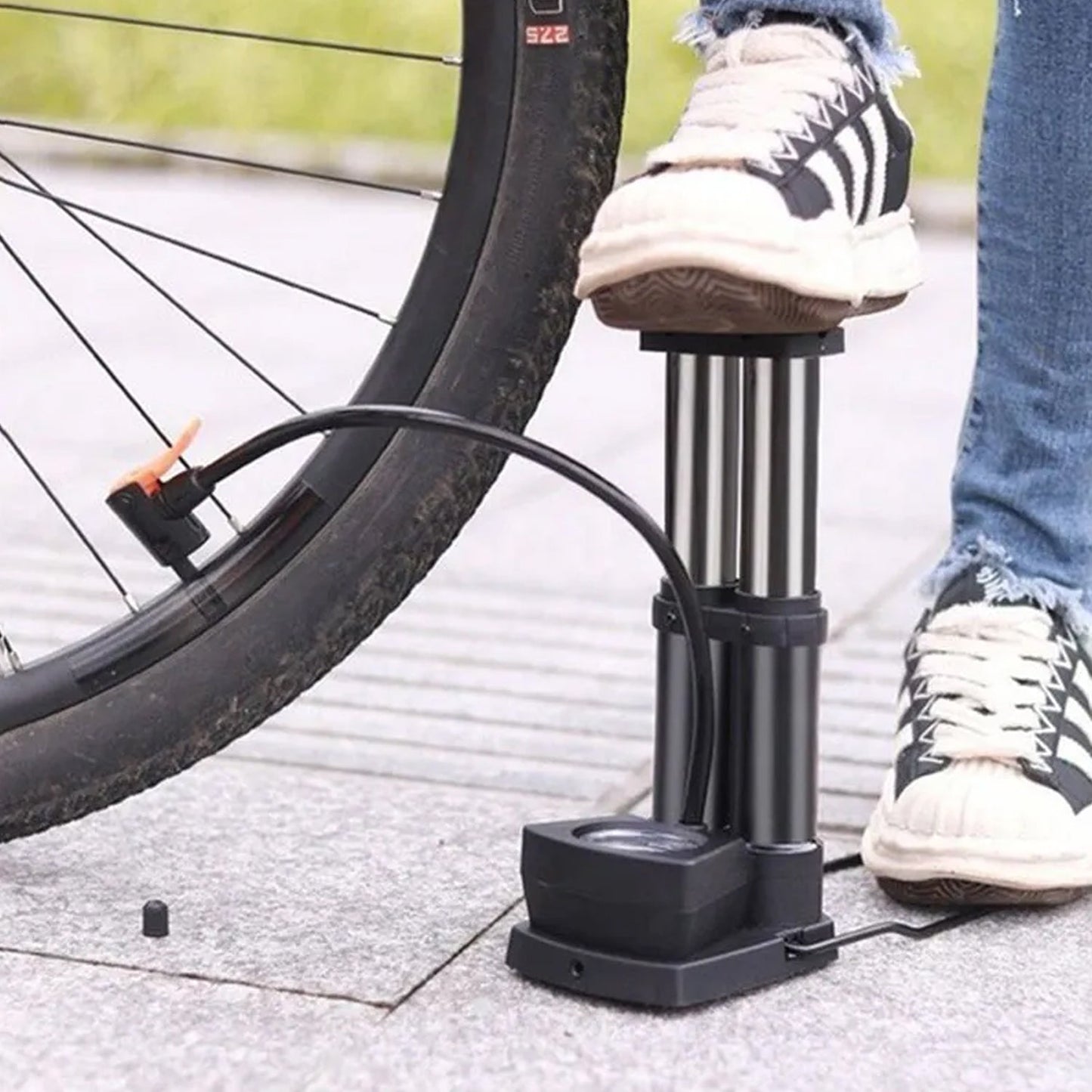 Foot Portable High Pressure Double - cylinder Air Pump (1 Pc) - Chestore