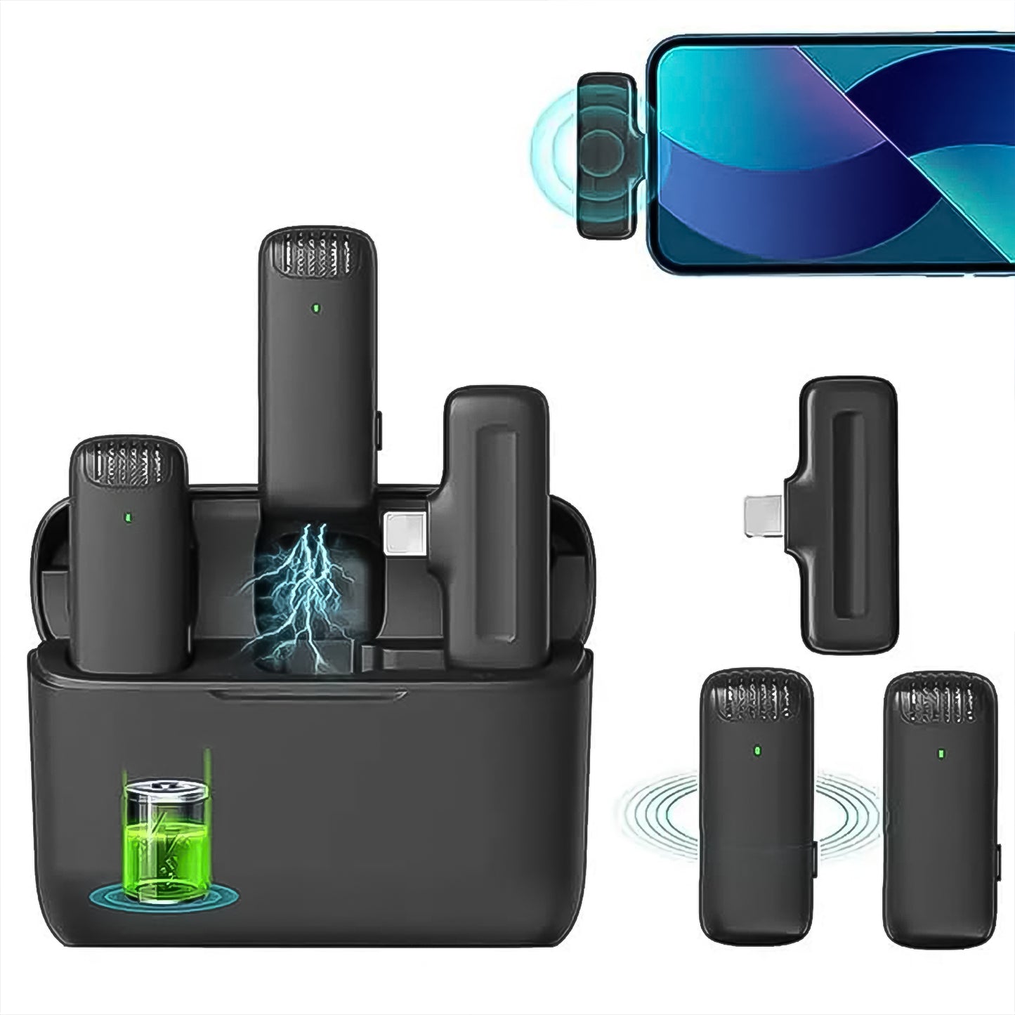 Wireless Microphones Collar Mic for All Smartphones (Type-C) – High-Quality Sound | 1 Set