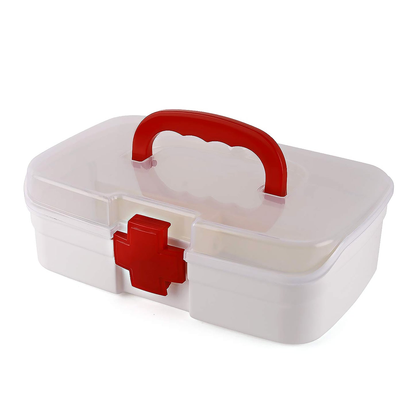 3-Compartment Medical Storage Box – First Aid Organizer with Handle & Detachable Tray