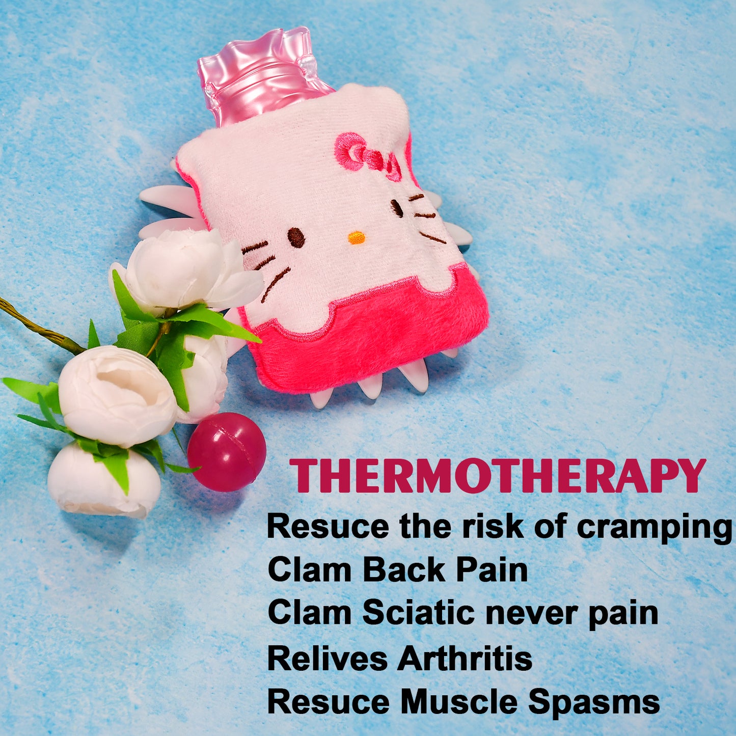 Hello Kitty Small Hot Water Bag – Pain Relief & Warmer for Cramps, Neck & Hands