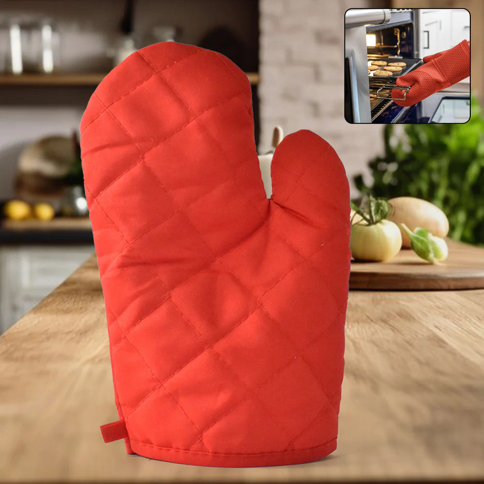 Heat-Resistant Non-Slip Oven Mitts | Protective Gloves for Kitchen, Baking & Cooking (1 PC)