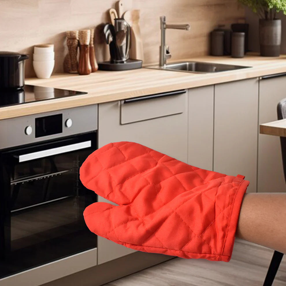 Heat-Resistant Non-Slip Oven Mitts | Protective Gloves for Kitchen, Baking & Cooking (1 PC)