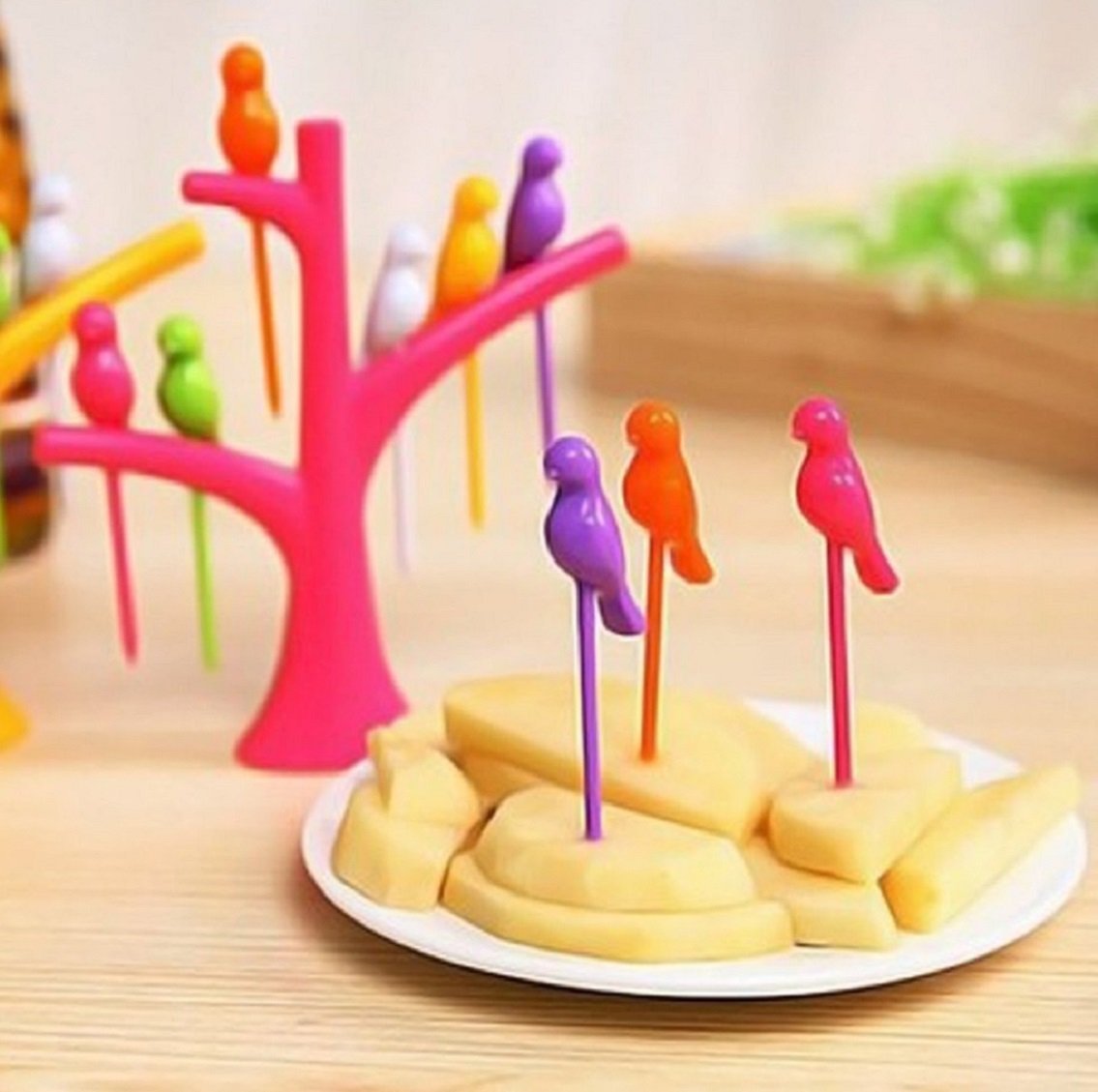 🐦 Bird Fork Set Chirpy & Charming Appetizer Forks (With Color Box Packing)