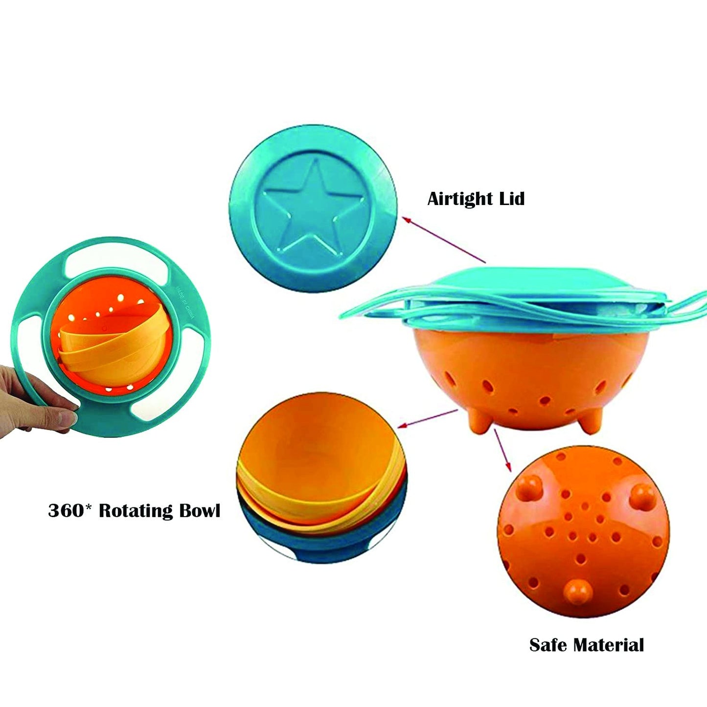 360° Rotating Gyro Bowl | Non-Spill Toddler Feeding Bowl for Mess-Free Meals