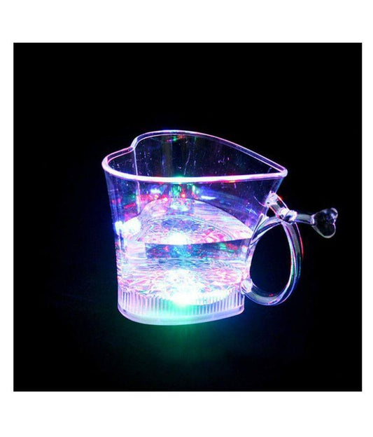 Heart Shape Activated Blinking LED Glass Cup | Light-Up Drinkware for Parties
