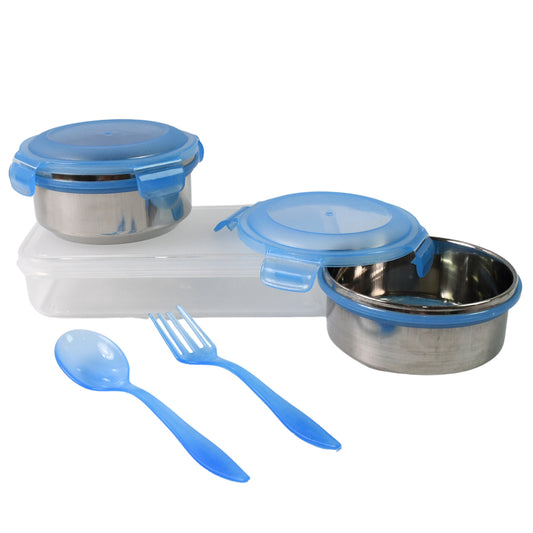 🍱 Sumo Lunch Box with Lunch Bag – 2 Pc Plastic Lunch Box + Spoon & Fork Set