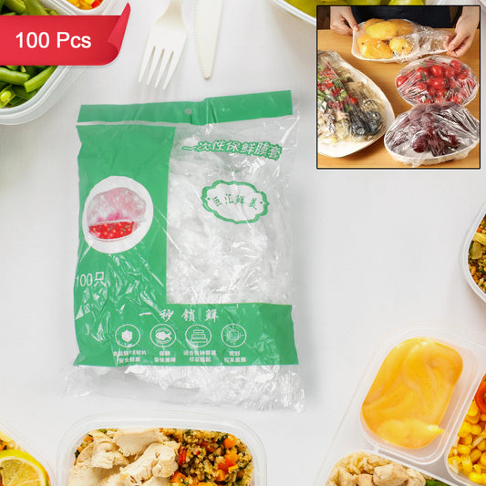 Large Disposable Elastic Food Storage Covers – 100 Pcs Set | Fresh & Spill-Proof 🥗🛡️