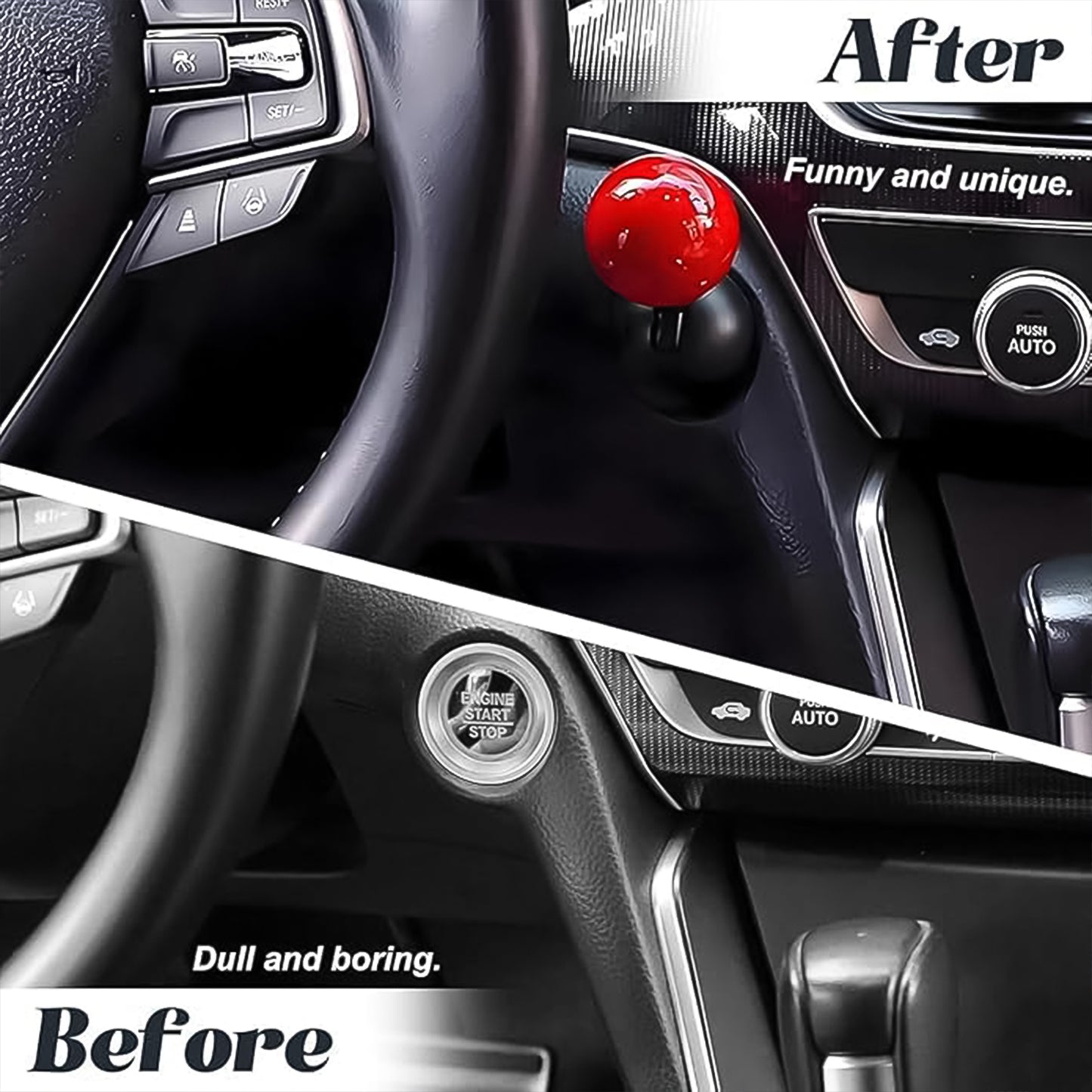 Car Push Start Button Cover – Ball Design Rocker Style for Engine Start 🔘🚗⚙️
