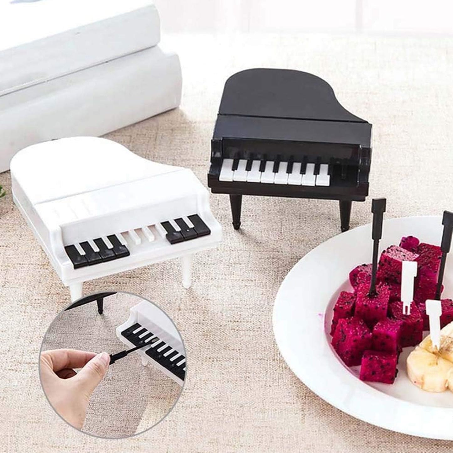 10 - Piece Creative Piano Fruit Fork Set for Snacks & Desserts - Chestore