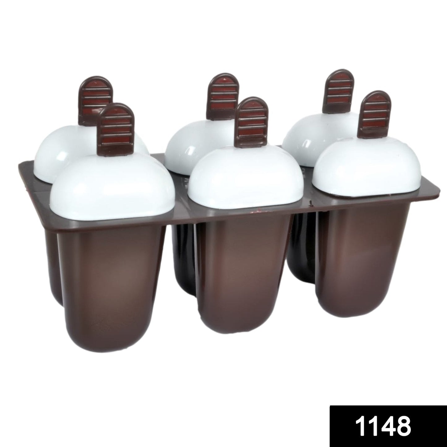 1148 Plastic Ice Candy Maker Kulfi Maker Moulds Set With 6 Cups (Multicolour) - Chestore