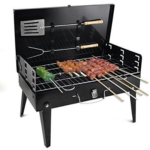 125 Stainless Steel Briefcase Style Barbecue Grill Toaster (Medium Black) - Chestore