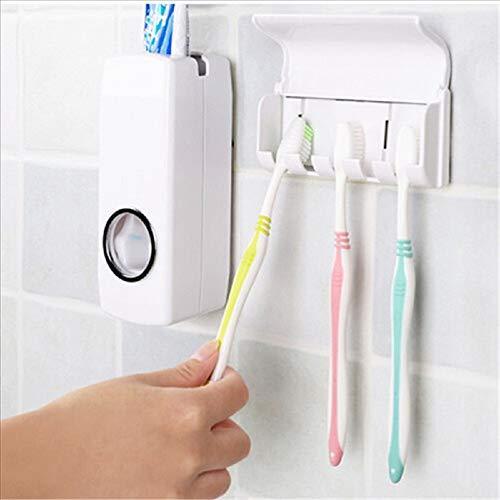 Toothpaste Dispenser & Tooth Brush Holder – Sleek Bathroom Organizer