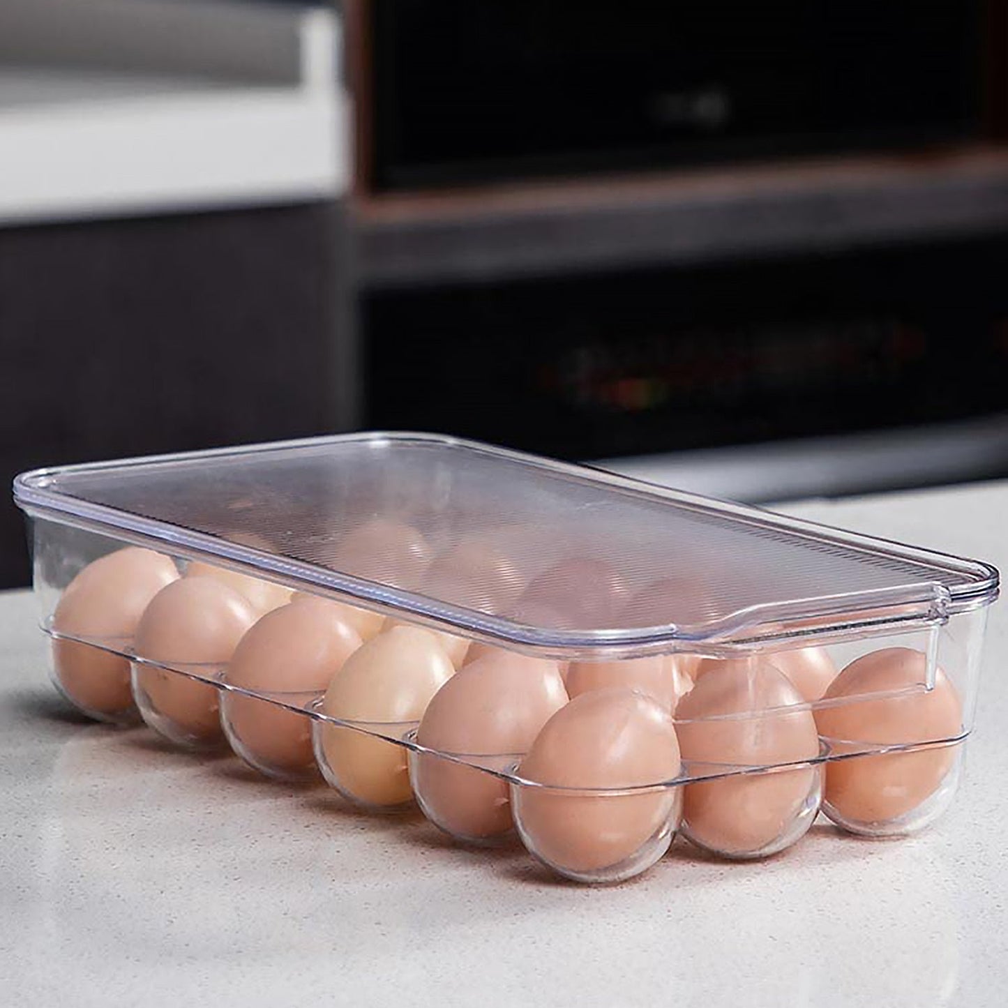 18 - Cavity Plastic Egg Storage Box with Lid & Handles - Chestore