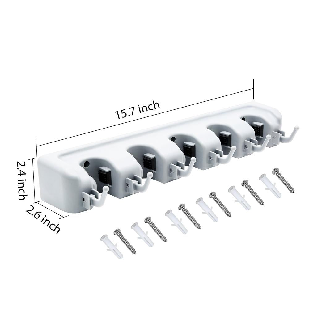 5-Layer Multipurpose Wall Mounted Organizer – Ultimate Mop & Broom Holder