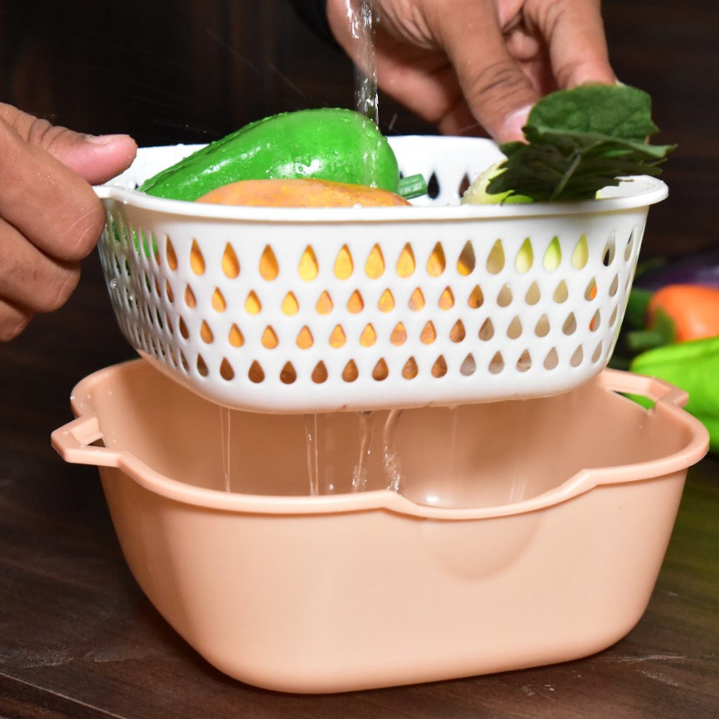 2 - in - 1 Basket Strainer – Rinse & Drain Fruits, Vegetables & More - Chestore