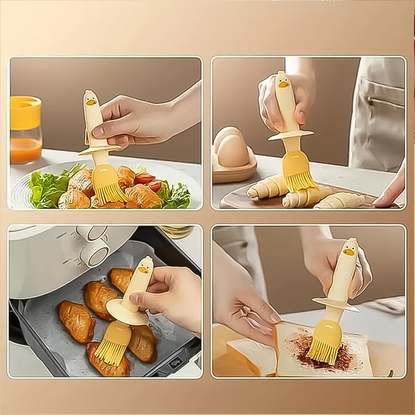 2 - in - 1 Oil Dispenser Bottle with Silicone Basting Brush - Chestore