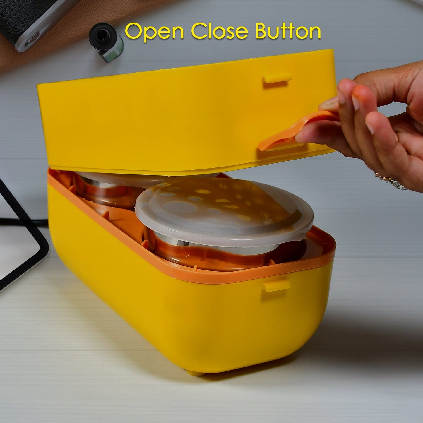 2 - Layer Electric Lunch Box – Portable Food Warmer with 4 Stainless Steel Containers - Chestore