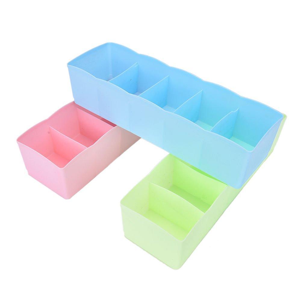5-Compartment Storage Box for Socks, Handkerchiefs & Underwear – Pack of 2 | Closet Organizer
