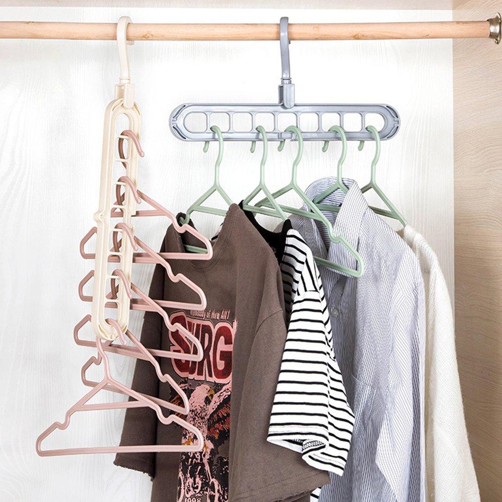 9 Hole Plastic Hanger & Hanging Hook – Indoor Wardrobe, Balcony & Suit Rack Organizer