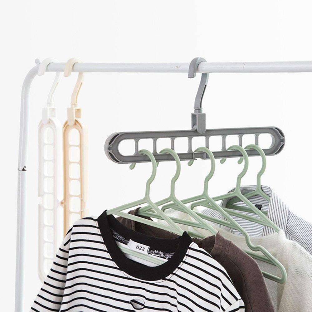 9 Hole Plastic Hanger & Hanging Hook – Indoor Wardrobe, Balcony & Suit Rack Organizer