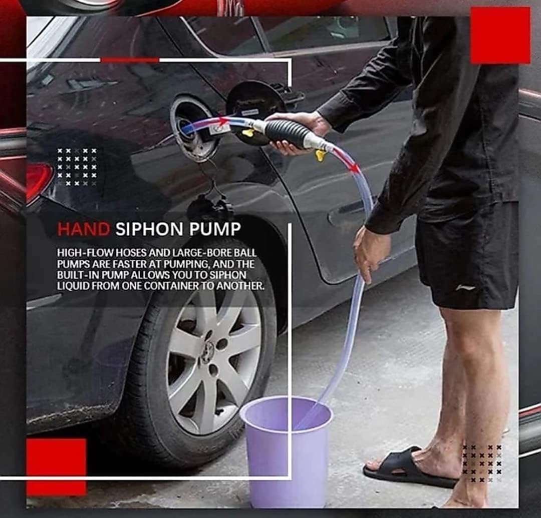 High-Flow Fuel Transfer Pump Kit – Manual Siphon Pump for Gas, Diesel & More