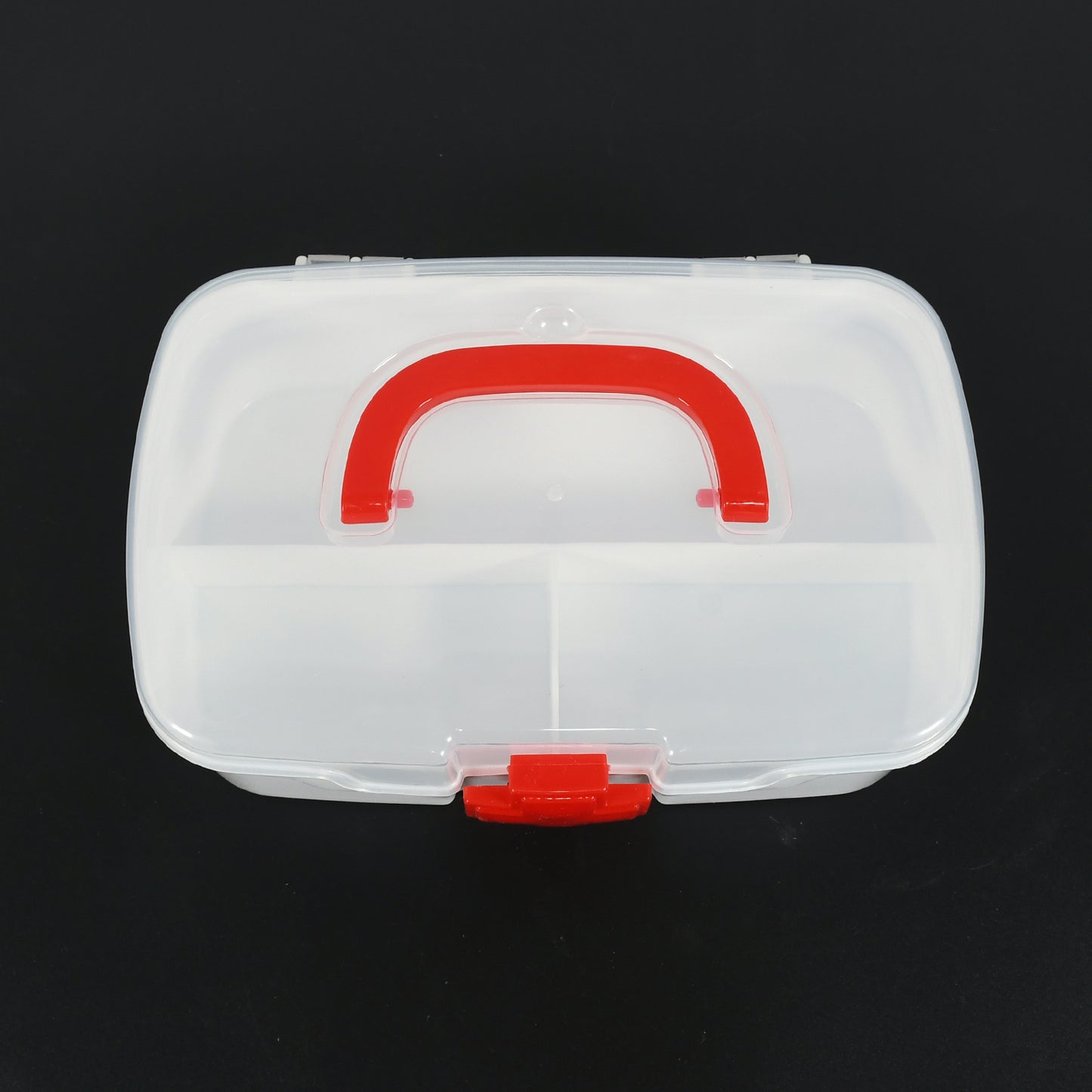Multi-Purpose Medical Storage Box with Handle & Detachable Tray | Transparent First Aid Organizer – 1 Pc