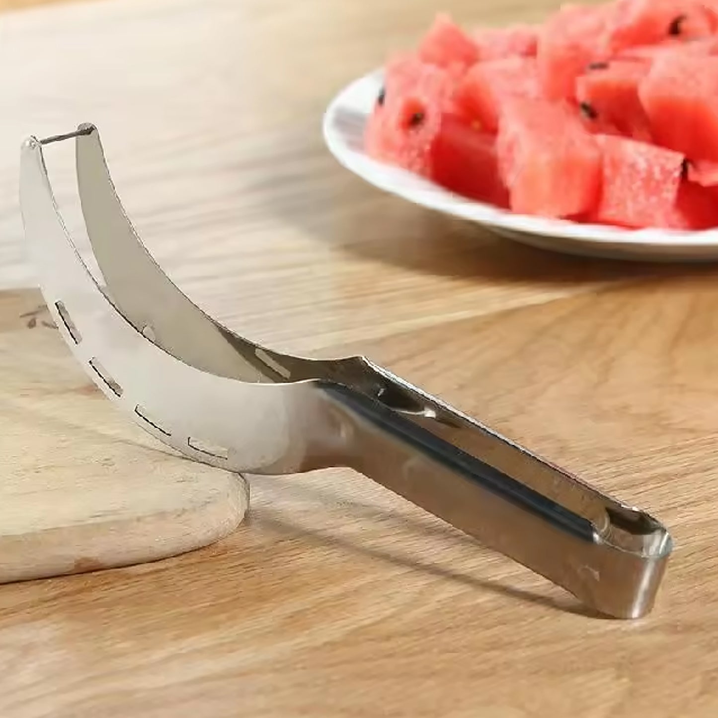 3-in-1 Stainless Steel Watermelon & Cantaloupe Slicer | Fruit Corer & Knife Tool