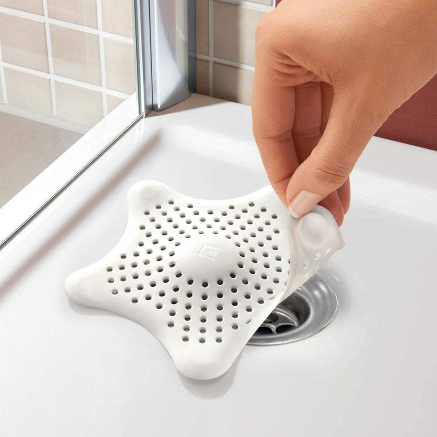 Star-Shaped Suction Cup Sink Drain Strainer | Hair Stopper & Filter for Kitchen & Bathroom (1 PC)