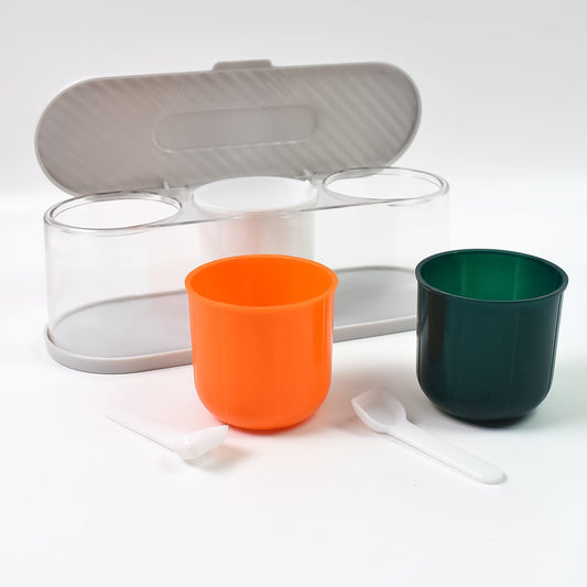 3 - Grid Spice & Masala Box Kit with Spoon – Multicolor - Chestore
