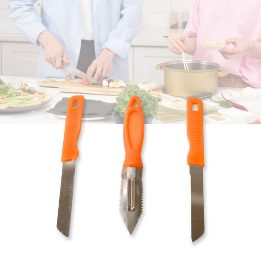 3 - in - 1 Stainless Steel Kitchen Knife Set – Cutting, Peeling & Chopping - Chestore