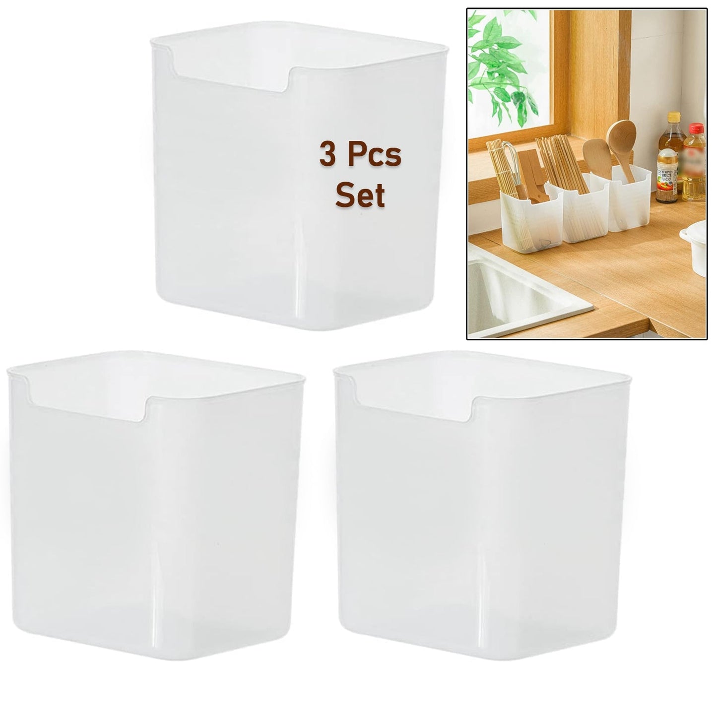 3 - Piece Clear Plastic Organizer Tray Set – Versatile Storage Solution - Chestore
